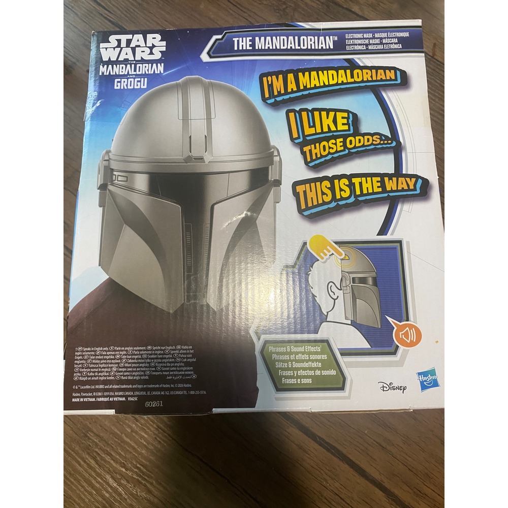 Star Wars The Mandalorian Electronic Mask Hasbro Sound Effects Phrases G0261 New - Picture 3 of 3